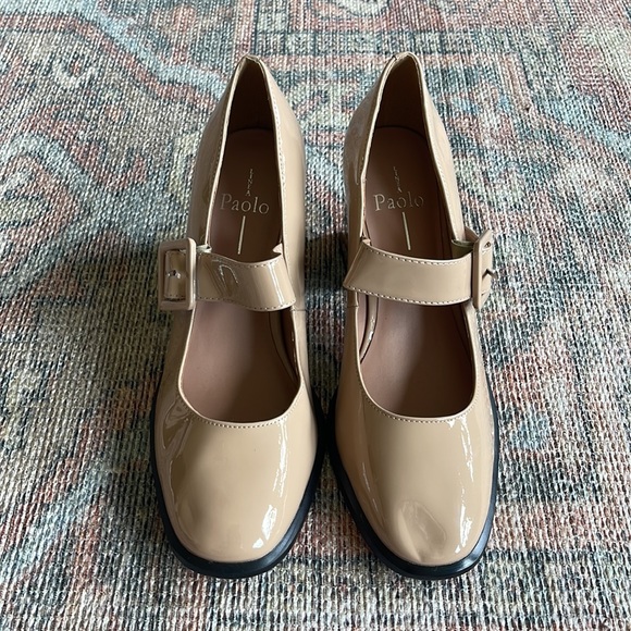 🆕 Linea Paolo BELLE Patent Leather Square Toe Mary Jane Pumps - Picture 3 of 6